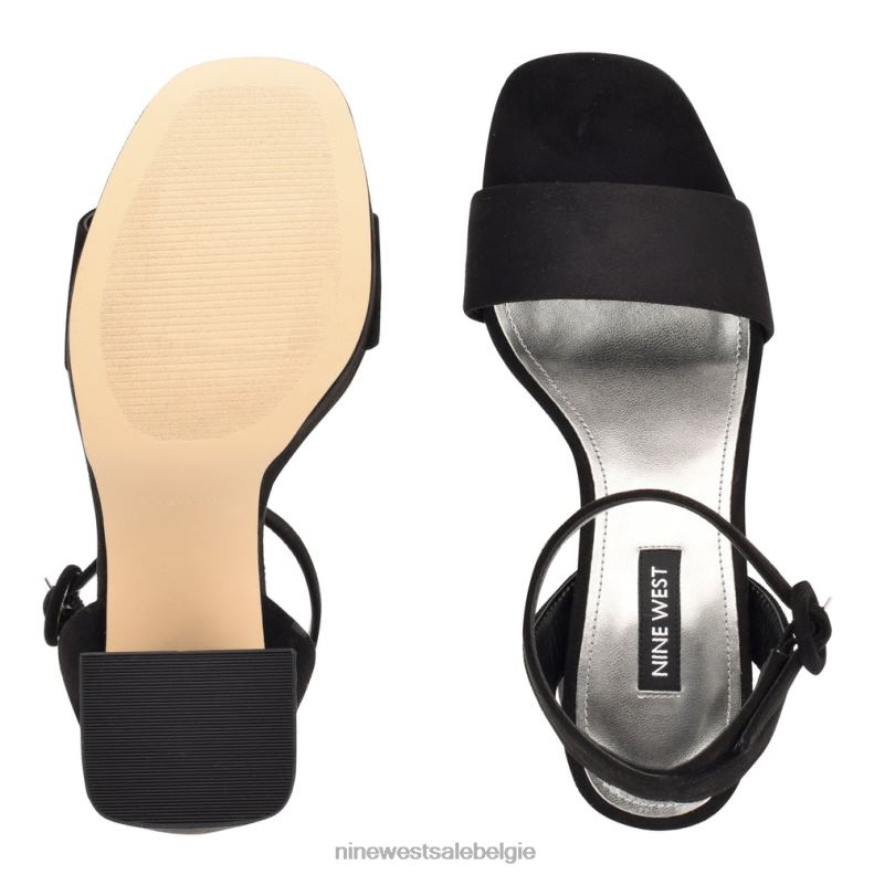 Nine West L48XT1759 zwart suède Jans platformsandalen