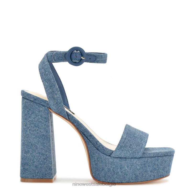 Nine West L48XT1761 denim Jans platformsandalen