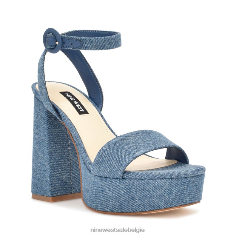 Nine West L48XT1761 denim Jans platformsandalen