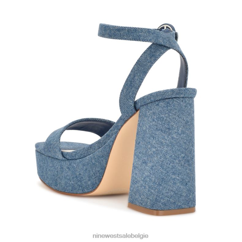 Nine West L48XT1761 denim Jans platformsandalen