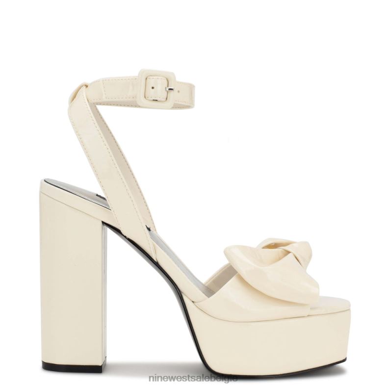 Nine West L48XT1771 chique crème patent Rippa-platformsandalen