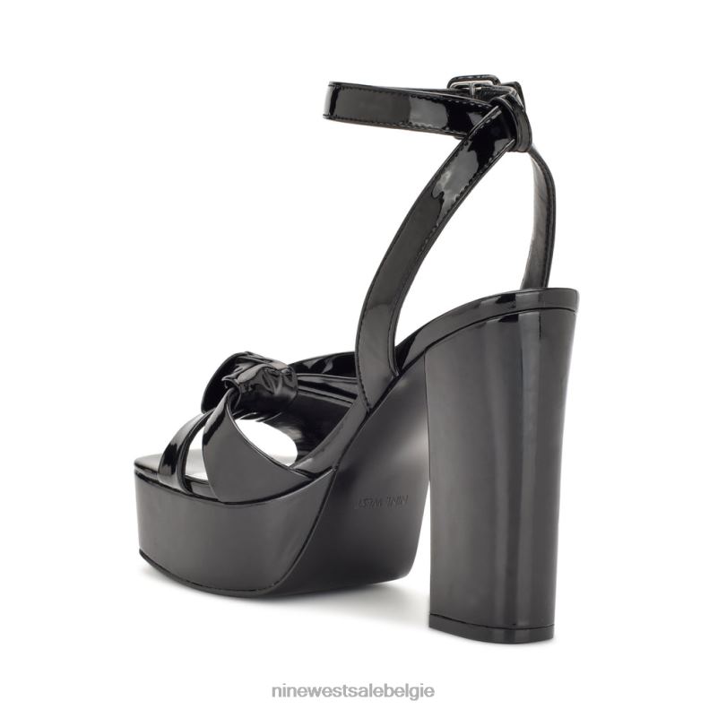 Nine West L48XT1772 zwart patent Rippa-platformsandalen