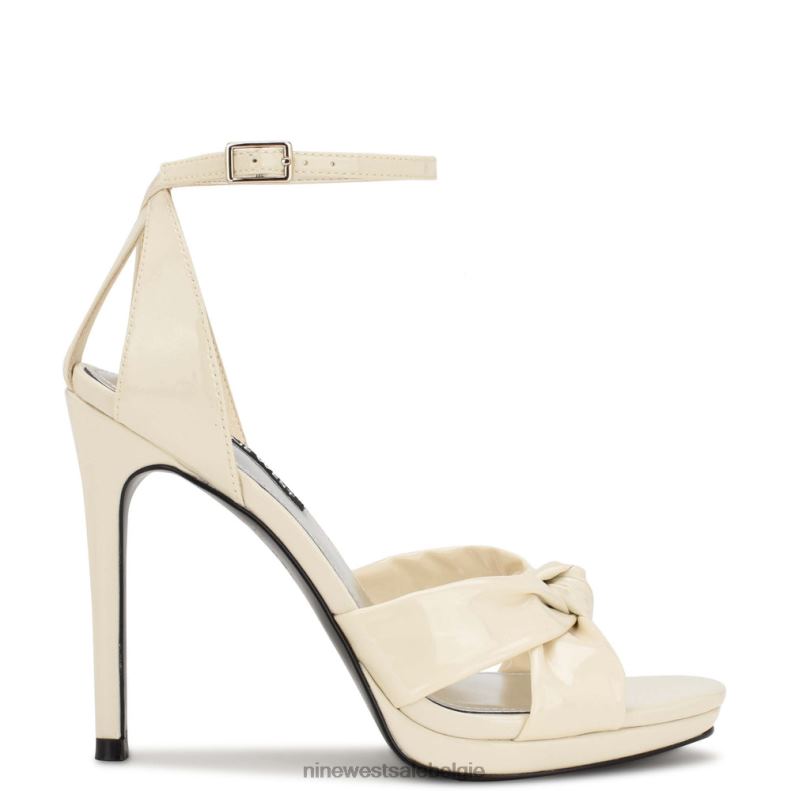 Nine West L48XT1775 chique crème patent Loya sandalen met enkelbandje