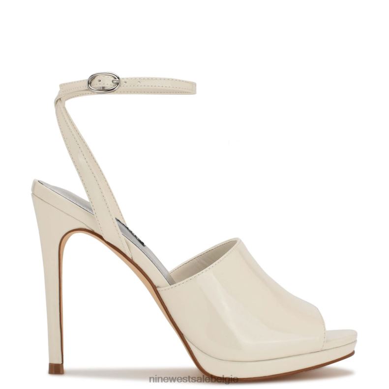 Nine West L48XT1778 chique crème patent soepele sandalen met enkelbandjes