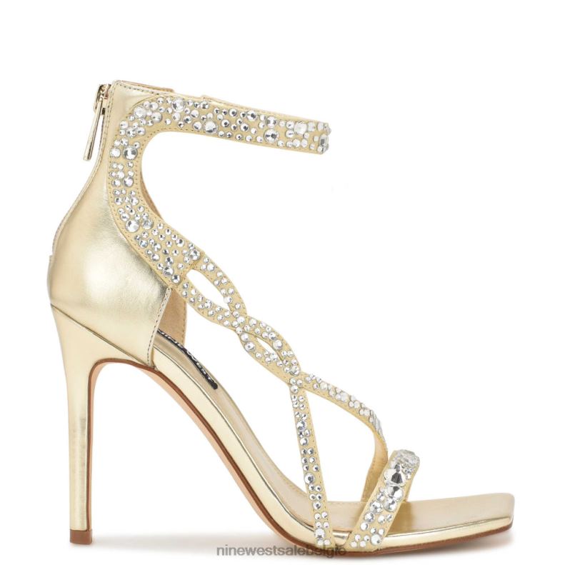 Nine West L48XT1788 goud satijn kristal Sandalen met hoge hak