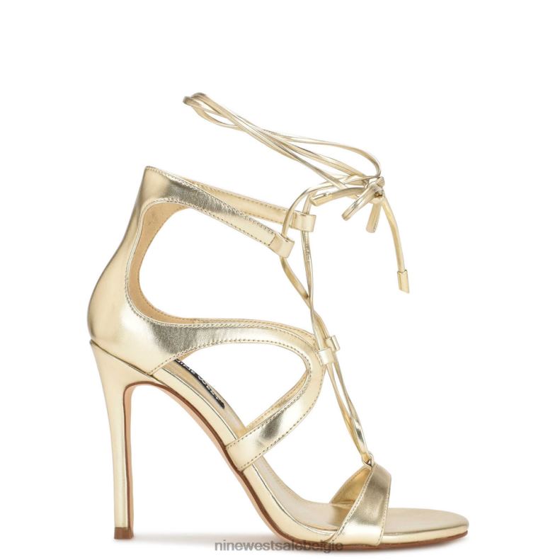 Nine West L48XT1796 platijn Mindi sandalen met hak en enkelwikkel