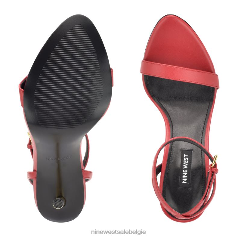 Nine West L48XT1814 rood Sandalen met enkelbandje van reina