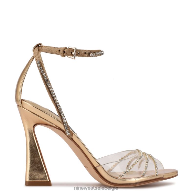 Nine West L48XT1827 goud/helder kristal klass sandalen met hak