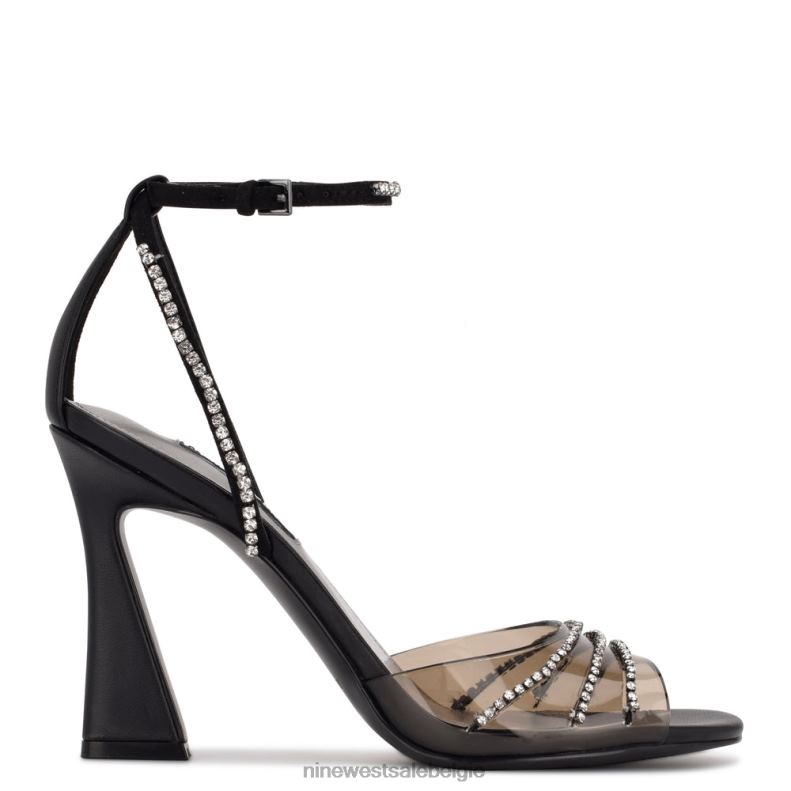 Nine West L48XT1828 zwart/rookkristal klass sandalen met hak