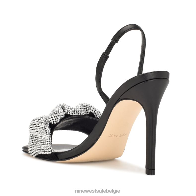 Nine West L48XT1858 zwart kristal Sandalen met taray-hak