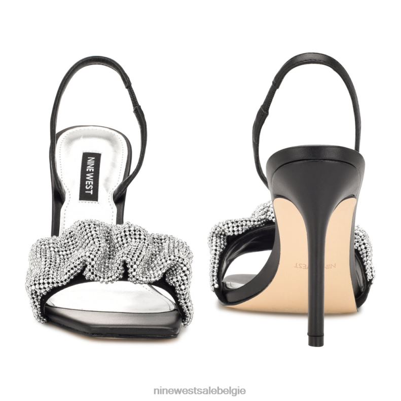 Nine West L48XT1858 zwart kristal Sandalen met taray-hak