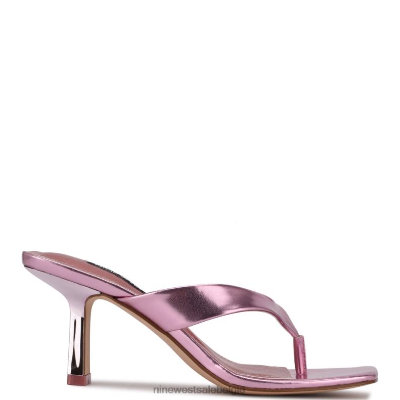 Nine West L48XT1928 roze metaalachtig Sandalen met nesthak