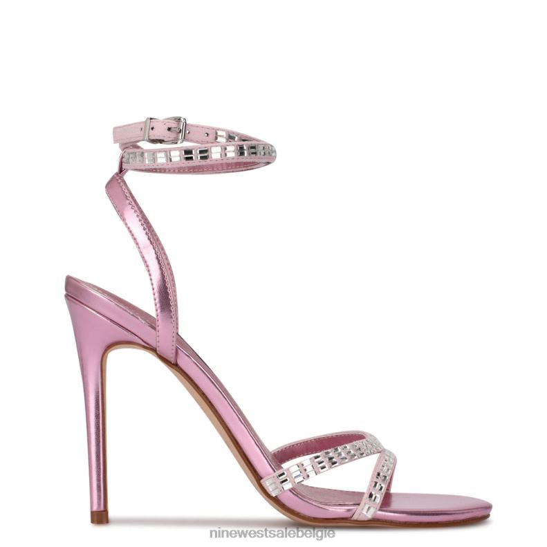 Nine West L48XT1966 roze suède Mona sandalen met enkelbandje