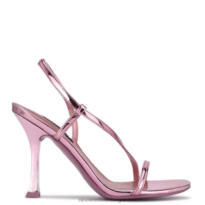 Nine West L48XT1982 roze metaalachtig isaw geklede sandalen