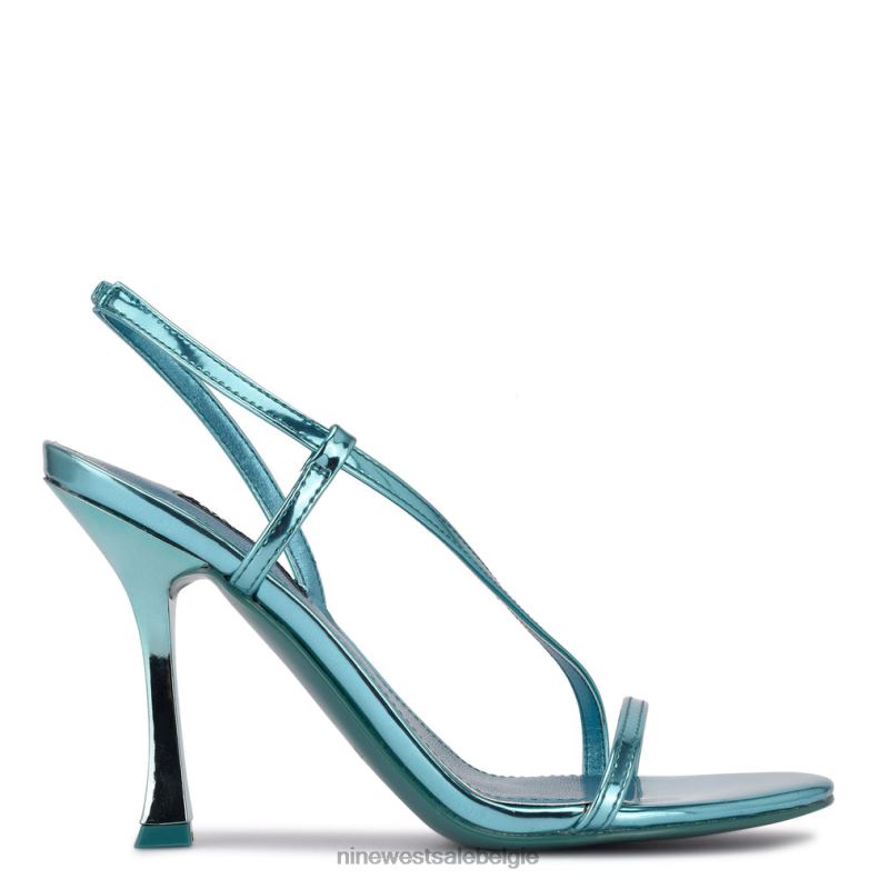 Nine West L48XT1986 blauw metaalachtig isaw geklede sandalen