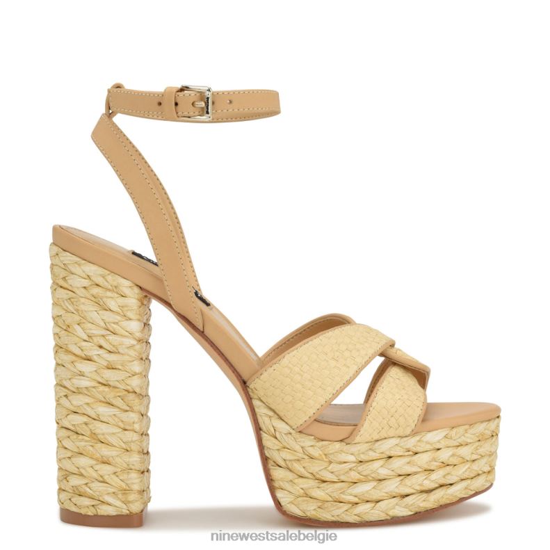 Nine West L48XT199 natuurlijk Hayya geweven platformsandalen