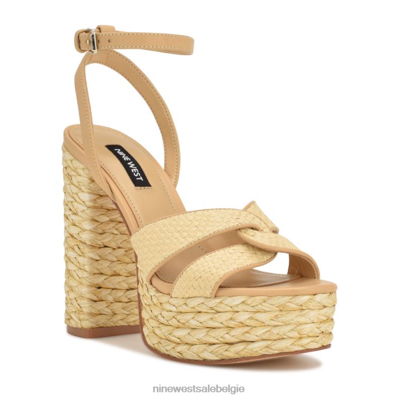 Nine West L48XT199 natuurlijk Hayya geweven platformsandalen