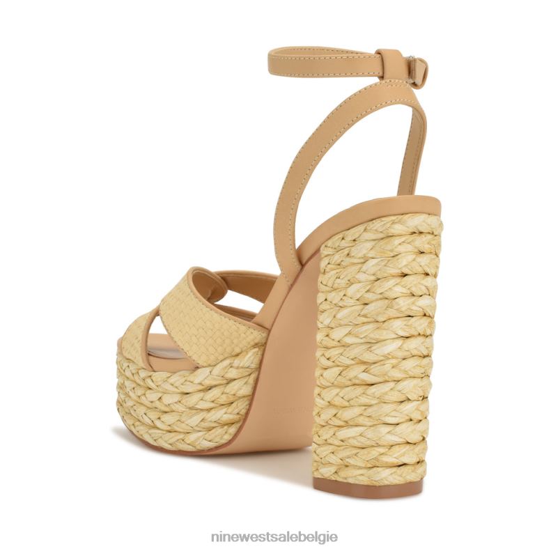 Nine West L48XT199 natuurlijk Hayya geweven platformsandalen