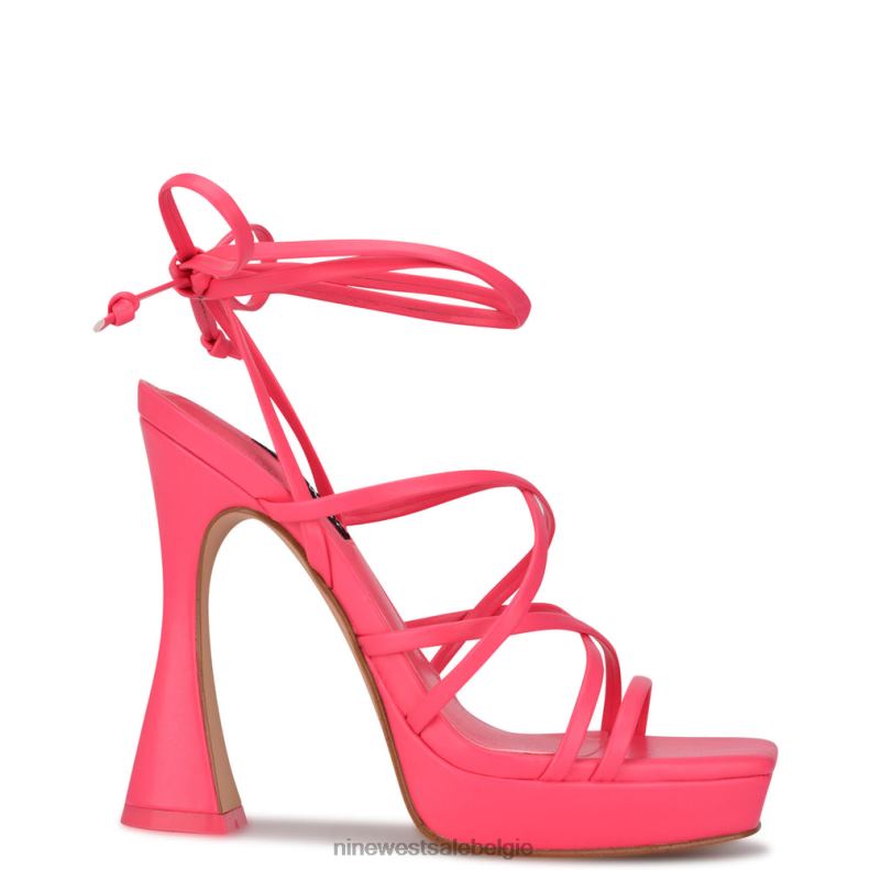 Nine West L48XT2074 miami roze ailey platformsandalen met enkelwikkel