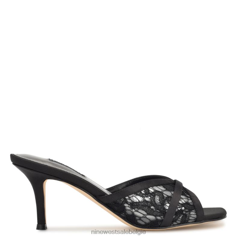 Nine West L48XT240 zwart kant sierlijke sandalen met hak