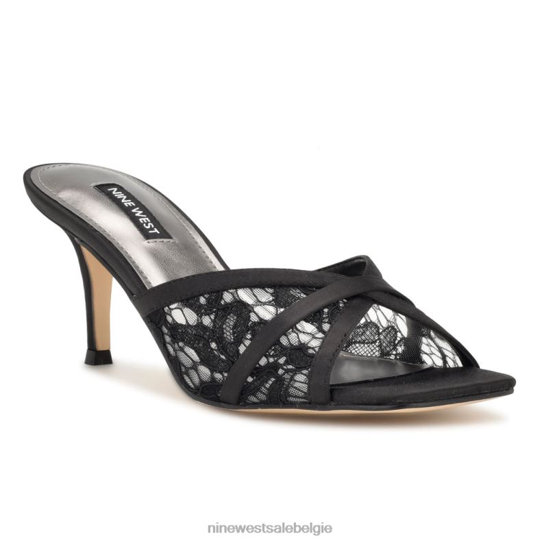 Nine West L48XT240 zwart kant sierlijke sandalen met hak