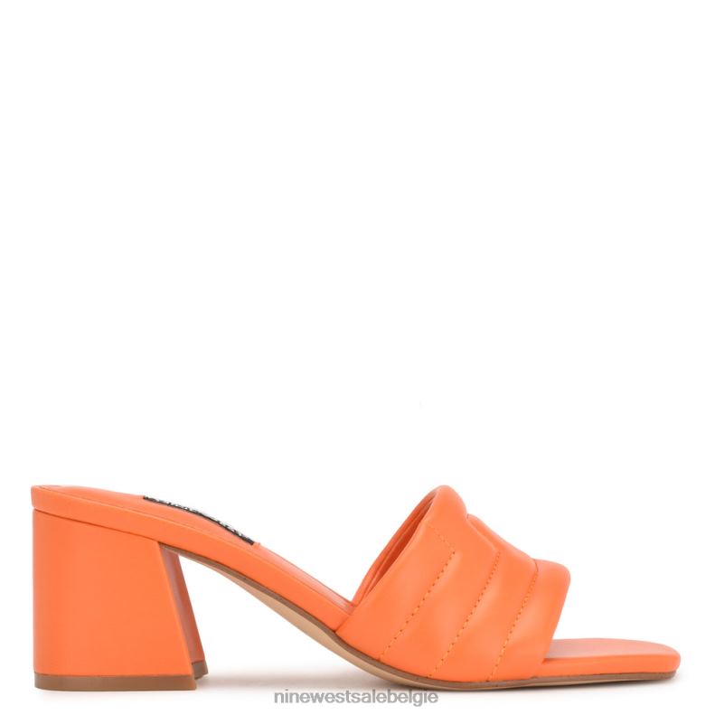 Nine West L48XT245 oranje Glenra-slipsandalen met hak