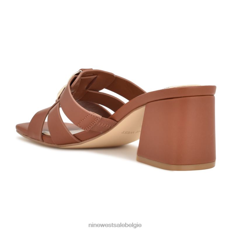 Nine West L48XT248 rijke koffie Gipper-slipsandalen met hak