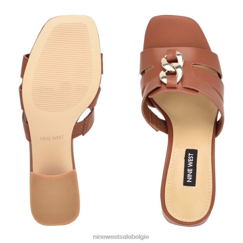 Nine West L48XT248 rijke koffie Gipper-slipsandalen met hak