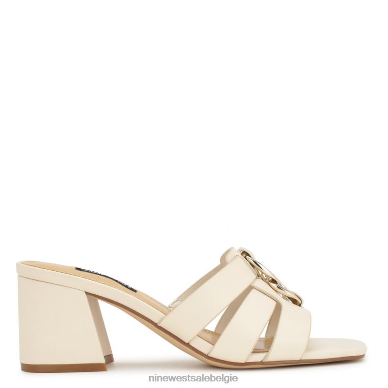 Nine West L48XT249 chique crème Gipper-slipsandalen met hak