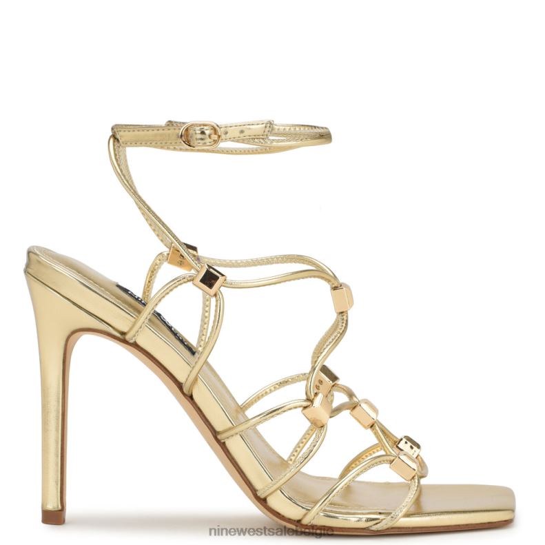 Nine West L48XT252 platijn Tenor sandalen met enkelwikkel en hak