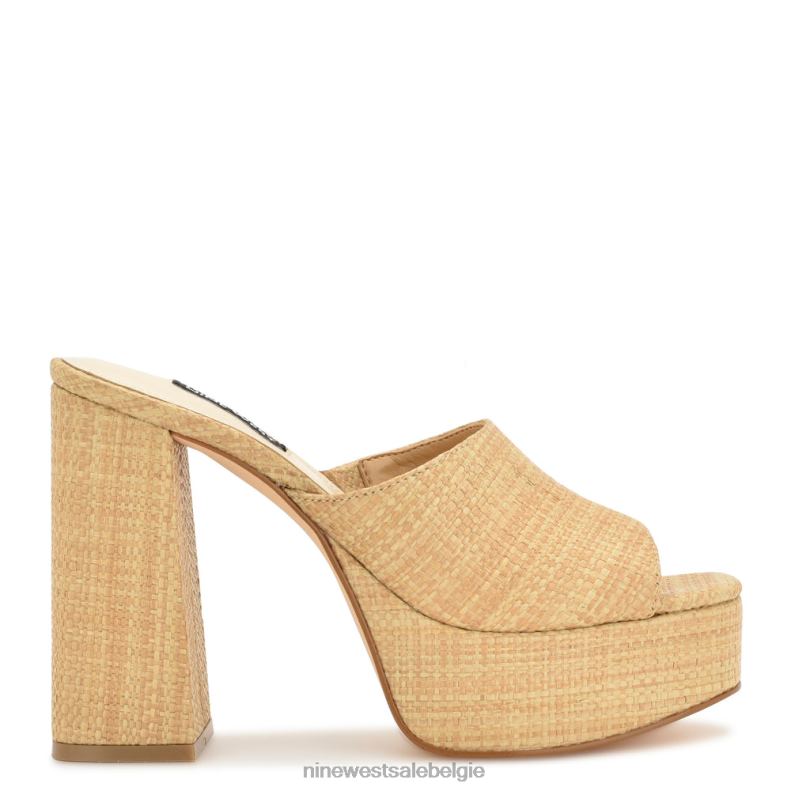 Nine West L48XT255 natuurlijke raffia Jilie platformslipsandalen