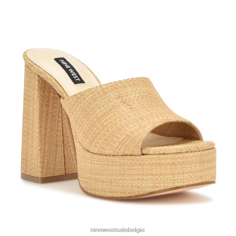 Nine West L48XT255 natuurlijke raffia Jilie platformslipsandalen