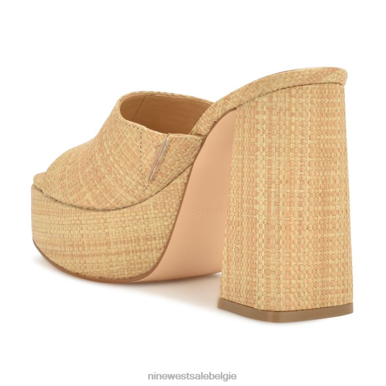 Nine West L48XT255 natuurlijke raffia Jilie platformslipsandalen