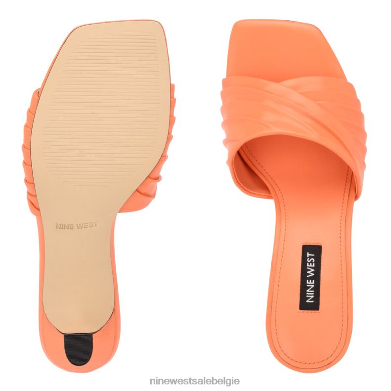 Nine West L48XT260 oranje Azala-slipsandalen met hak