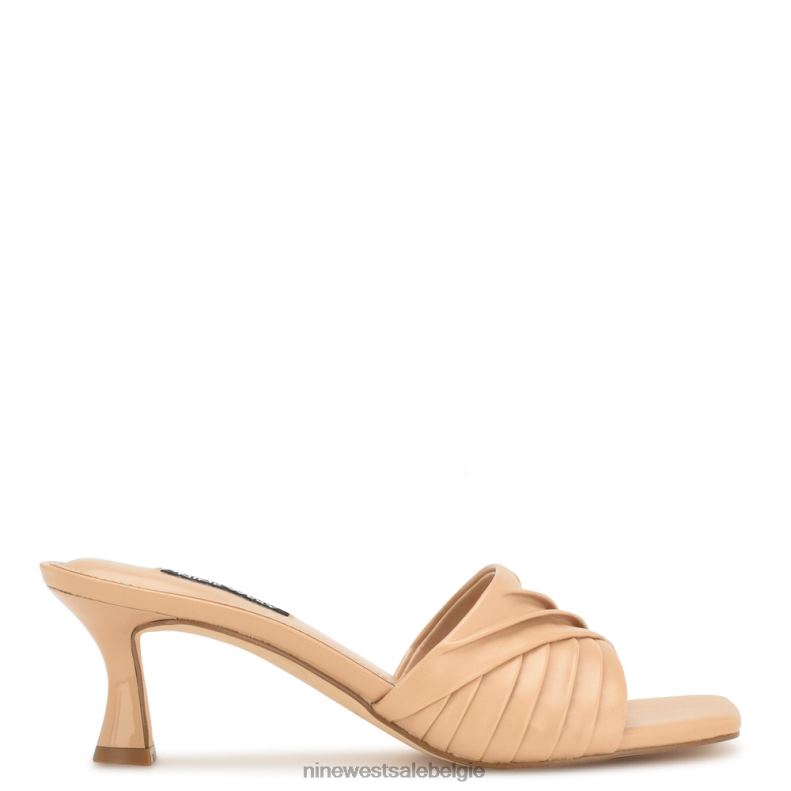 Nine West L48XT261 licht natuurlijk Azala-slipsandalen met hak