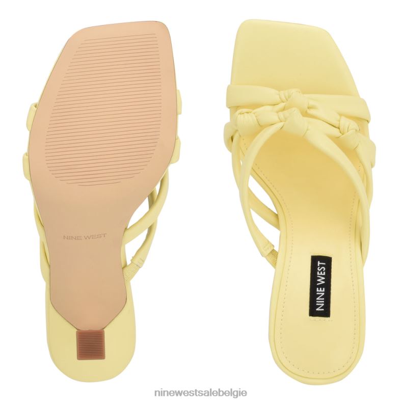 Nine West L48XT266 licht geel Yeander-slipsandalen met hak