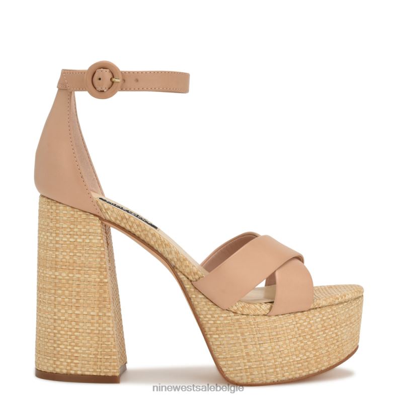 Nine West L48XT275 nauwelijks naakt raffia willie platform sandalen