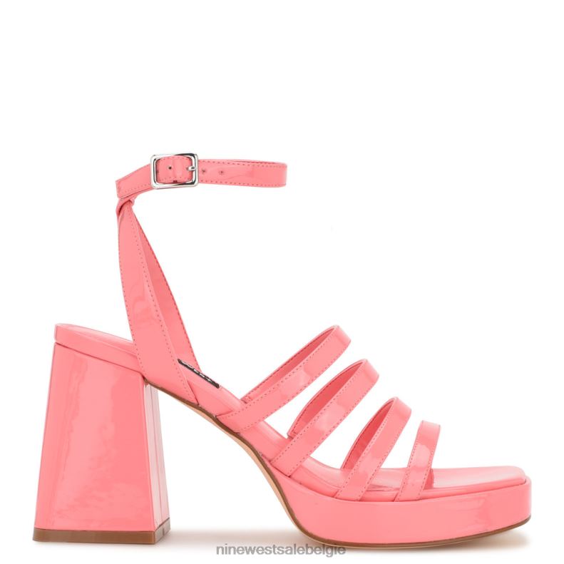 Nine West L48XT280 roze roos patent Teriss platformsandalen met bandjes