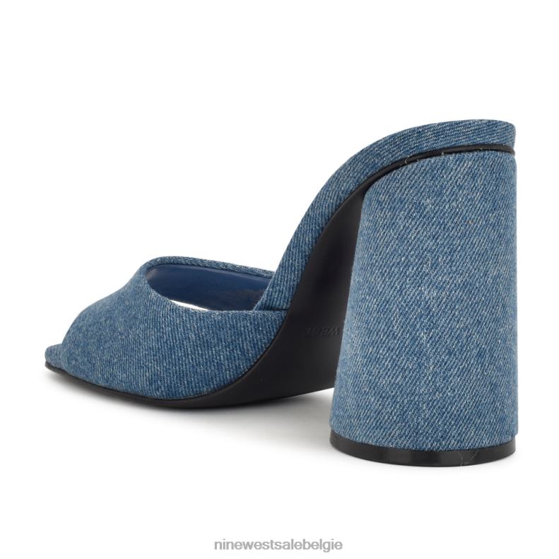 Nine West L48XT302 blauwe denim Excit sandalen met hak