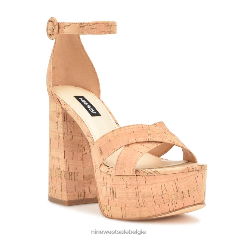 Nine West L48XT308 natuurlijke kurk willie platform sandalen