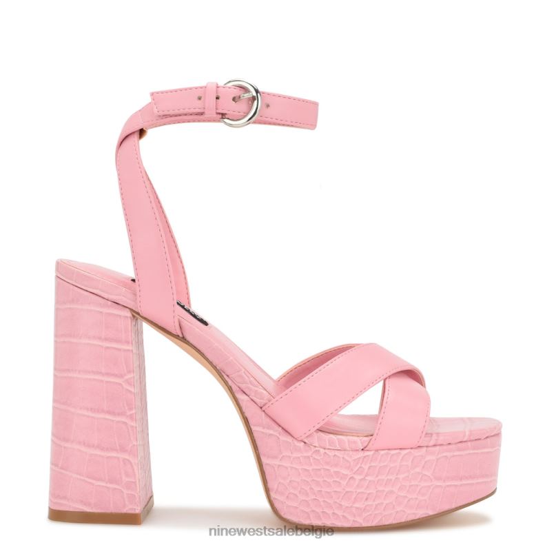 Nine West L48XT323 roze kroko joya platformsandalen