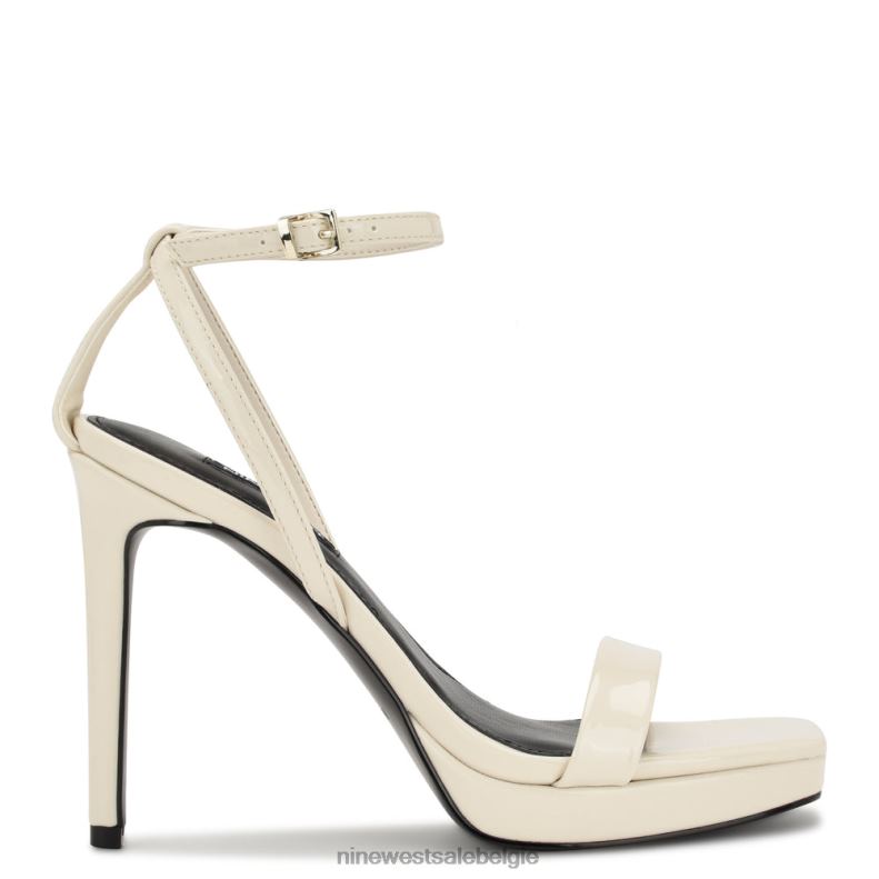 Nine West L48XT330 chique crème patent zilo platform sandalen