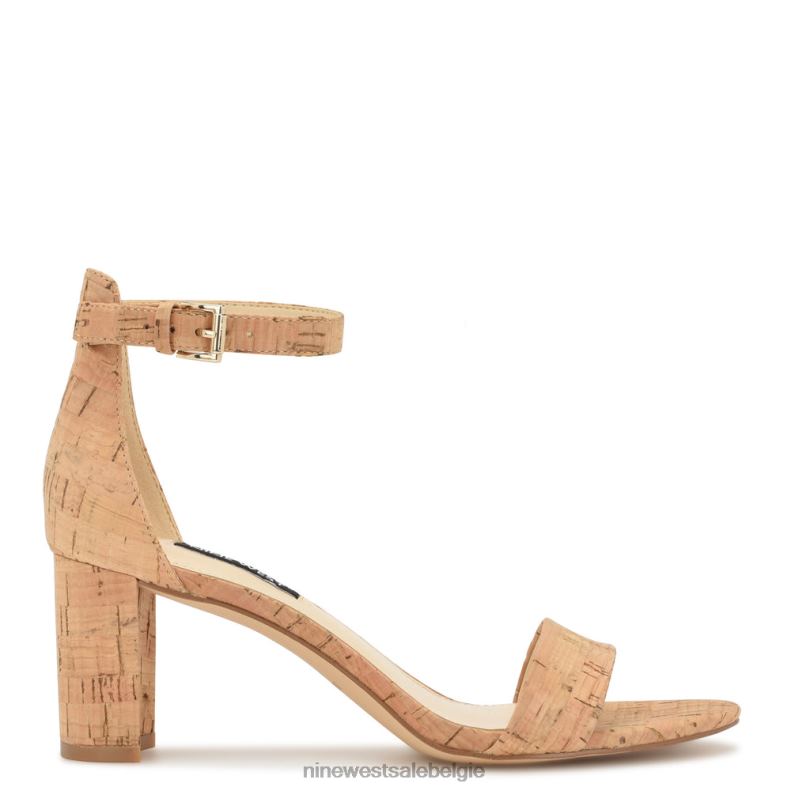 Nine West L48XT334 natuurlijke kurk Sparren sandalen met enkelbandje en blokhak