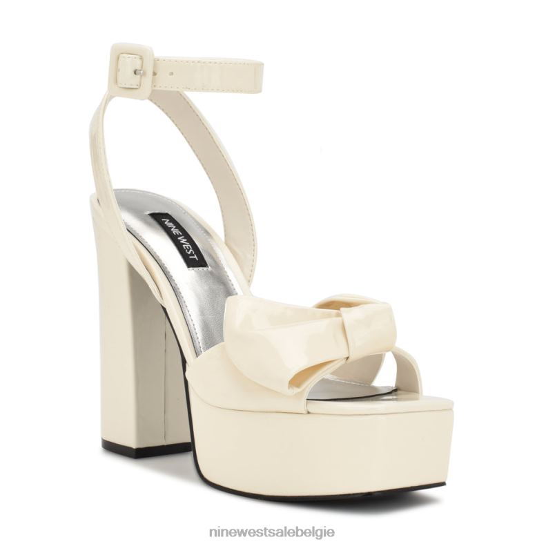 Nine West L48XT350 chique crème patent Rippa-platformsandalen