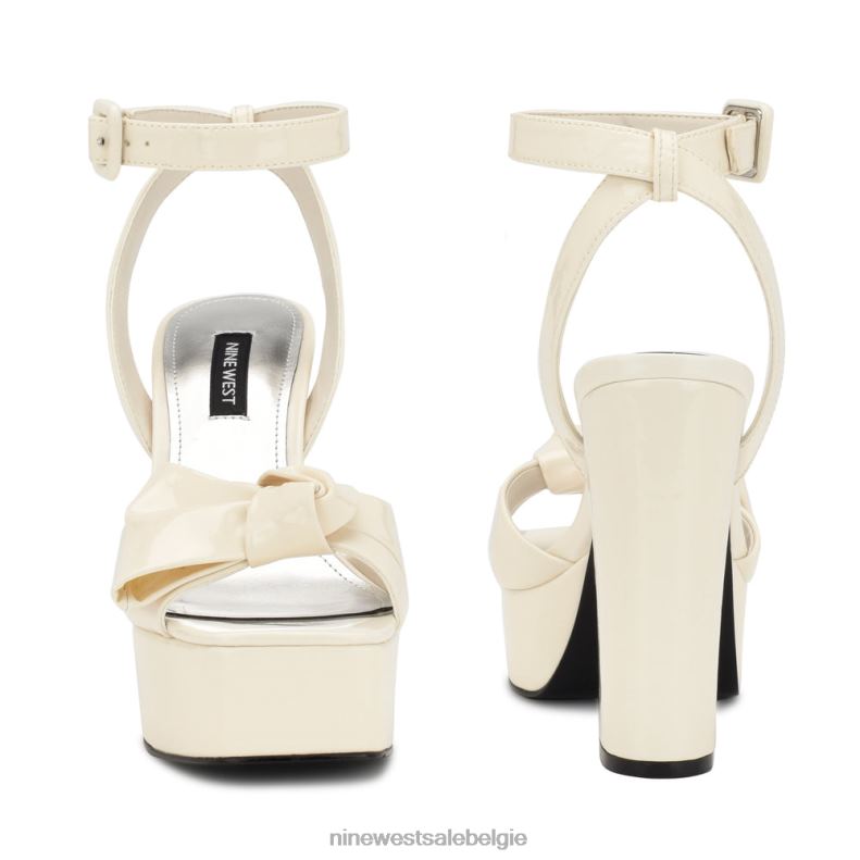 Nine West L48XT350 chique crème patent Rippa-platformsandalen