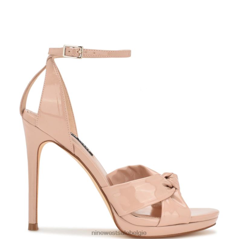 Nine West L48XT355 licht natuurlijk patent Loya sandalen met enkelbandje