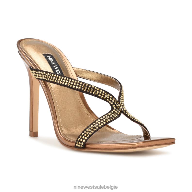 Nine West L48XT369 donker goud Sandalen met gedraaide hak