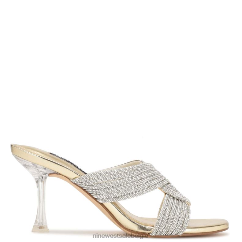 Nine West L48XT373 gouden kristal danssandalen met hak en hak