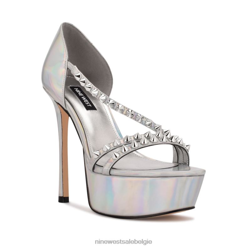 Nine West L48XT383 zilver iriserend fantastische platformsandalen