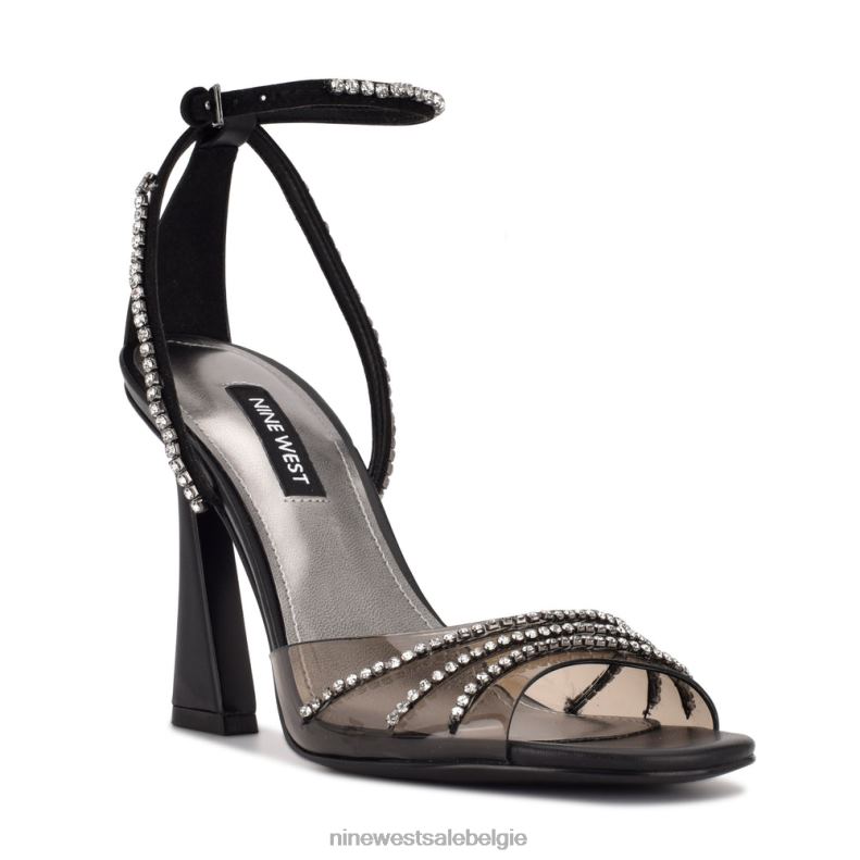 Nine West L48XT404 zwart/rookkristal klass sandalen met hak